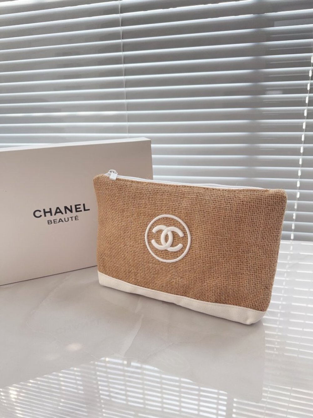 Chanel Linen Makeup Pouch.{ N.I.B }